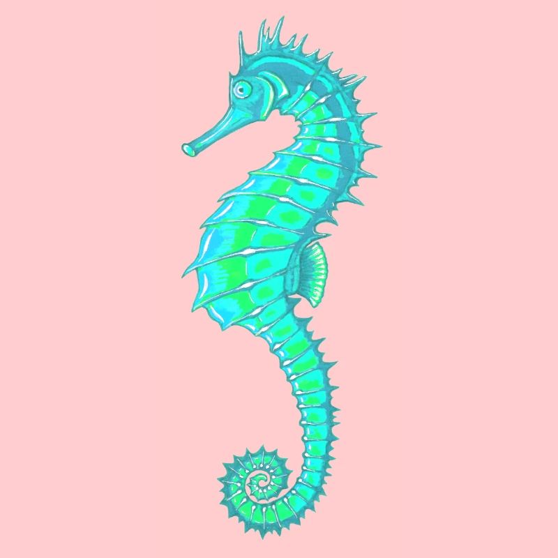 Seepferdchen Türkis. Meeresleben. Seepferdchen