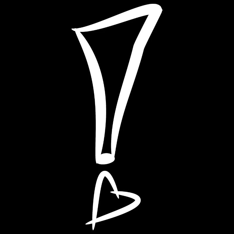 Exclamation mark with heart white vector gift