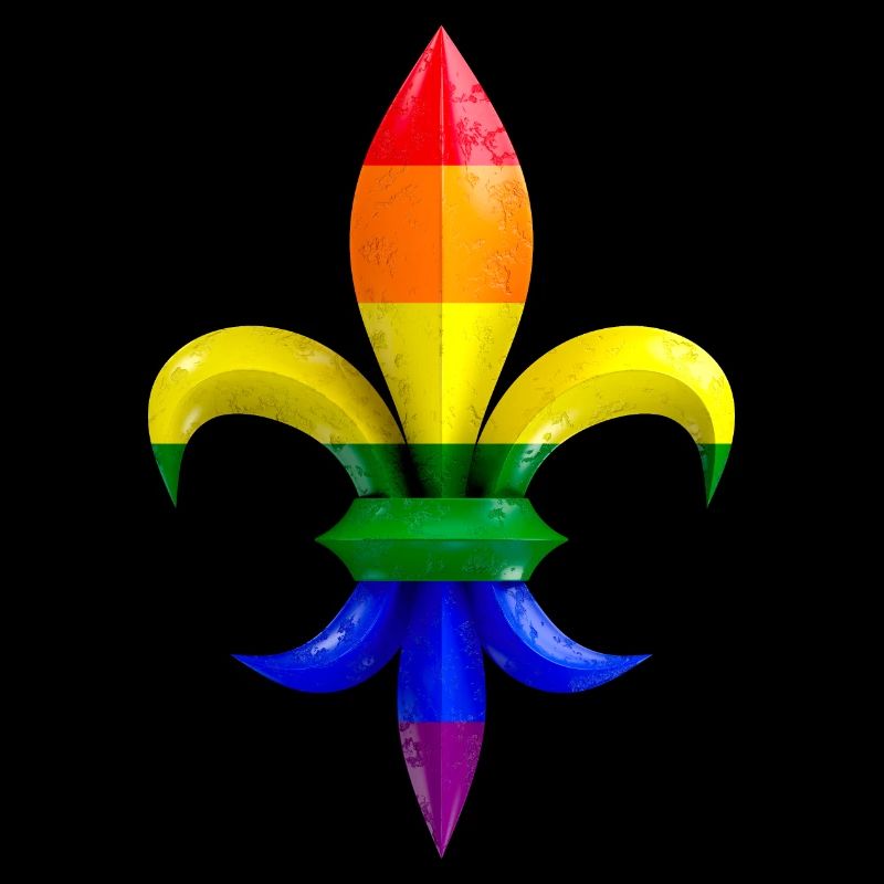 Fleur de Lys / Fleur de Lis marbre à l’arc-en-ciel