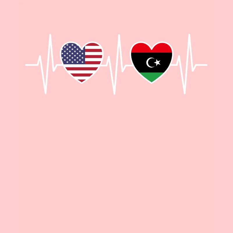 Drapeaux des États-Unis et de la Libye Drapeau libyen