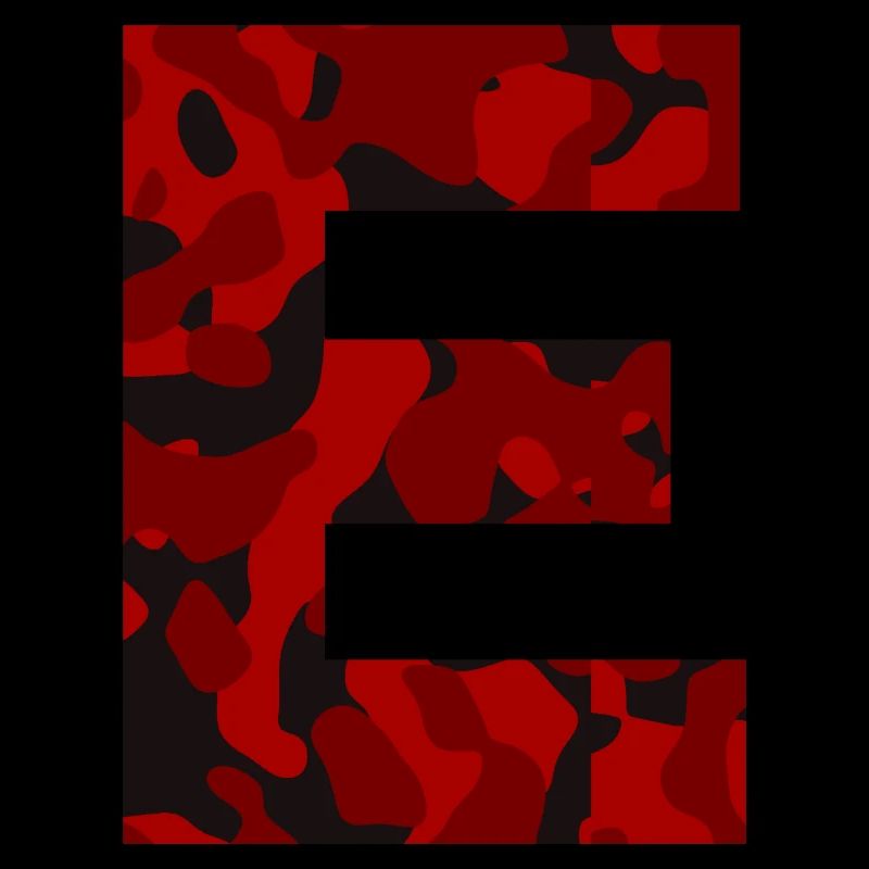 Buchstabe E Red Camo Design