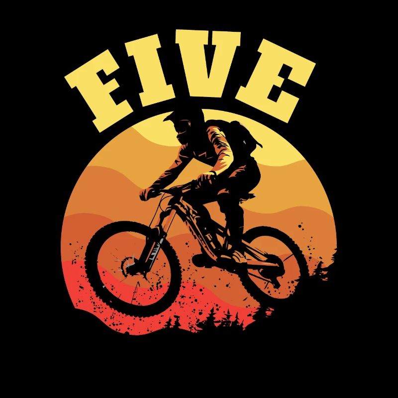 Turning 5 Mountain Bike Theme BMX Lover 5th