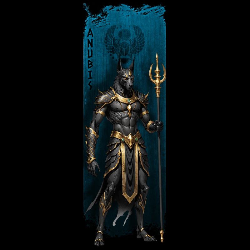Divine Guardian: Anubis with Regal Staff