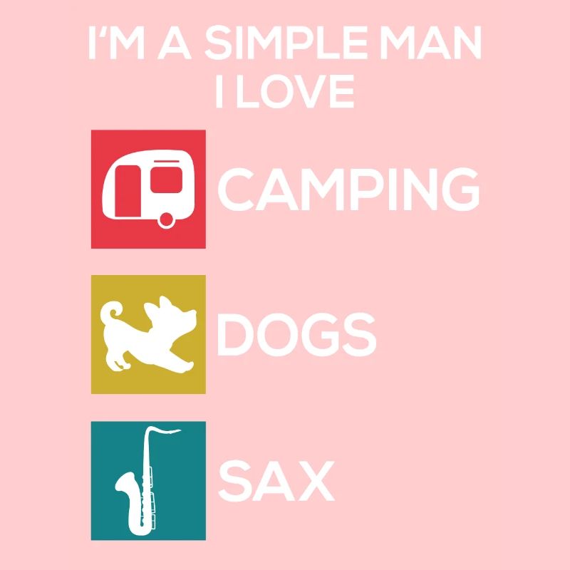 Saxophon Camping Hunde Männer
