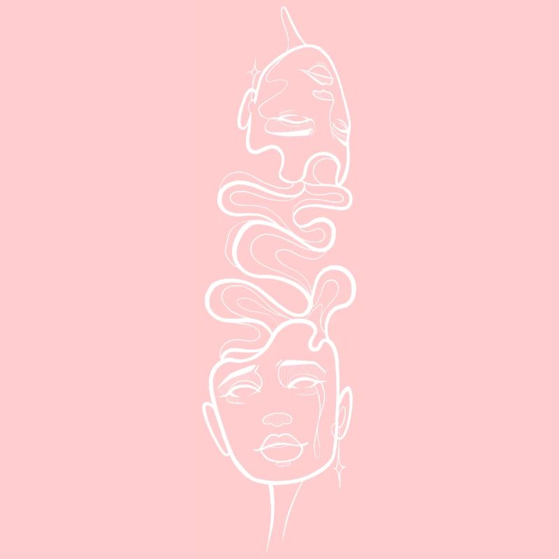 Double visage line art