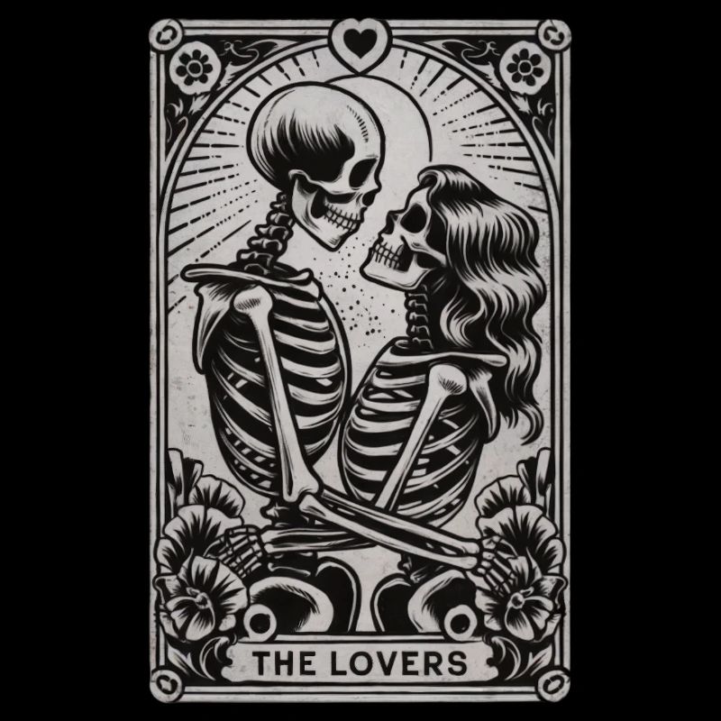 Die Liebhaber Skelette Gothic Tarot Kartenstil