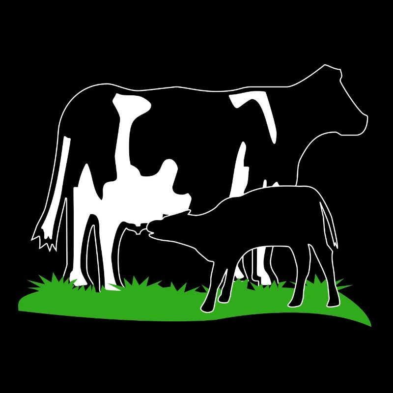 vache et veau noir