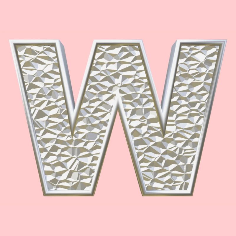 W, lettre, initiale, monogramme,