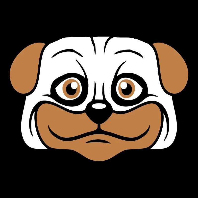 Hund Mops Klein Süß Dick Lieb Glücklich Comic Spaß