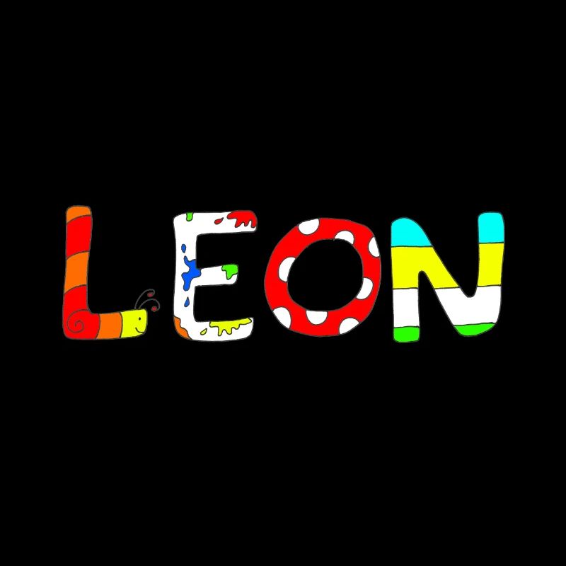 Name Leon with colorful letters