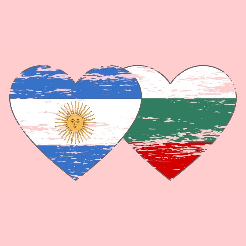 Argentine Bulgarie Drapeau Coeur Utilisé