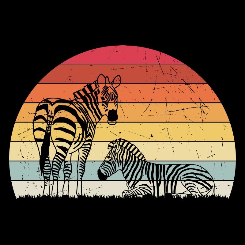 Vintage Zebras Retro Zebra Geschenk