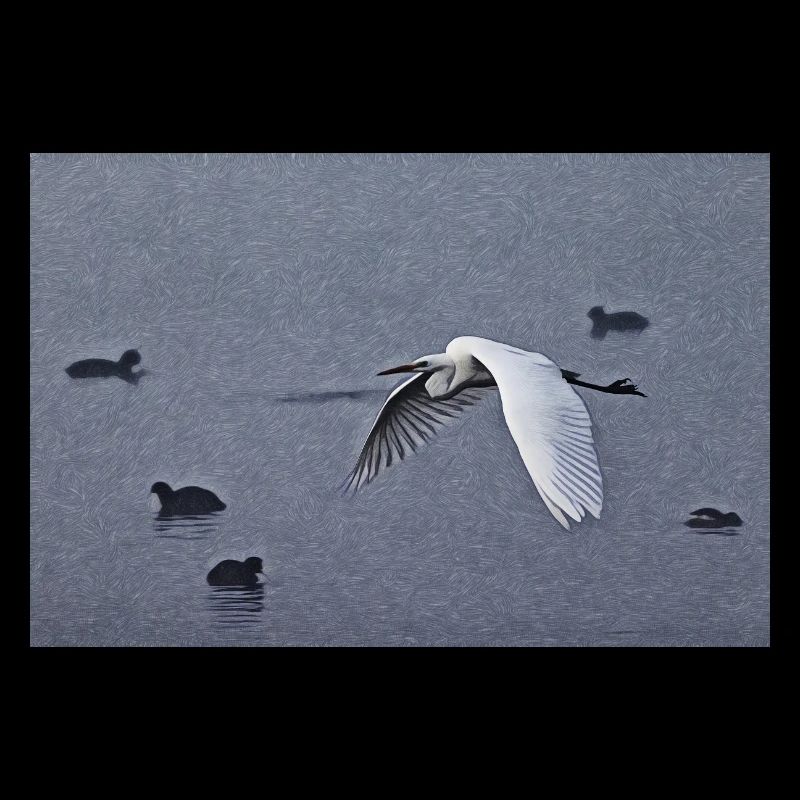 Silberreiher im Flug