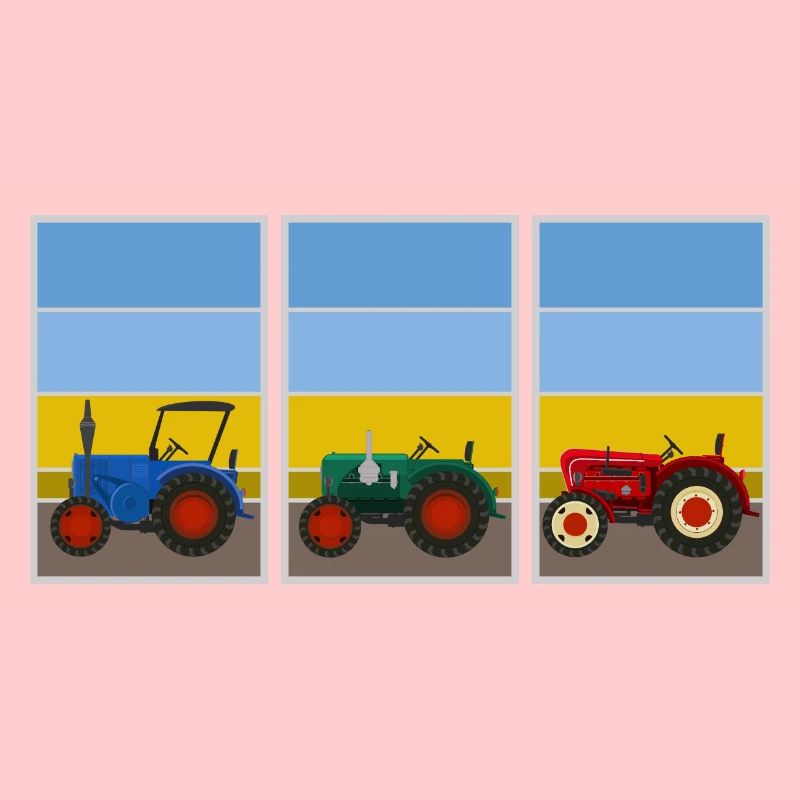 Retro vintage tractors