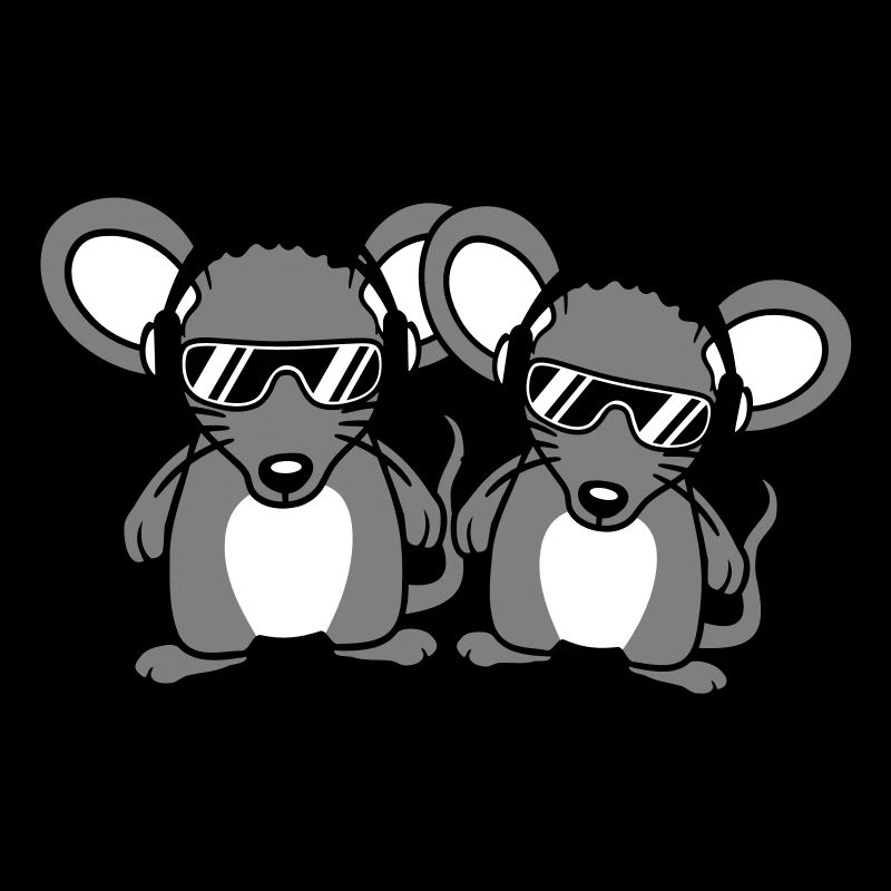 2 Mäuse Sonnenbrille Kopfhörer Party Musik hören