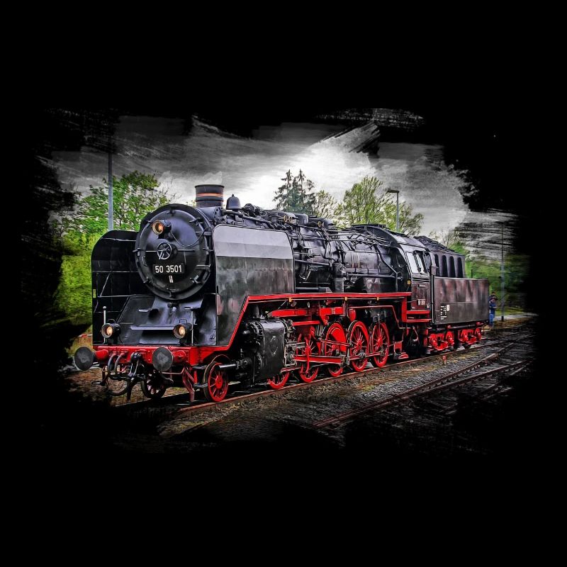 Dampflok 50 3501 Aquarell