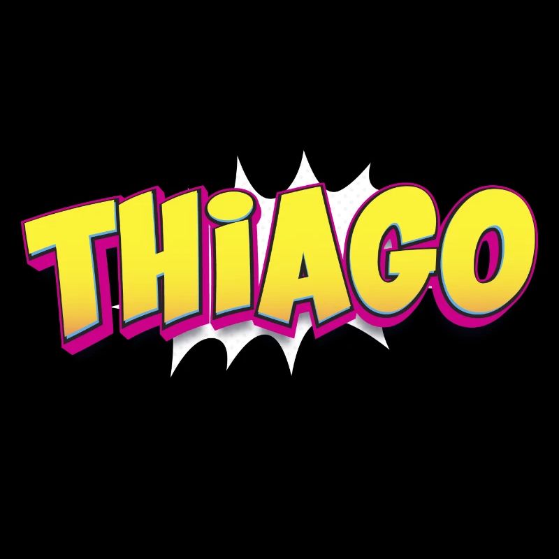 Thiago benutzerdefinierter Name Comic-Buch-Stil Pop-Art,