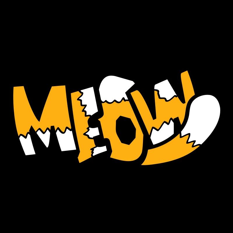 Meow Katze Comic Text Miau Lustiges Cartoon Zitat