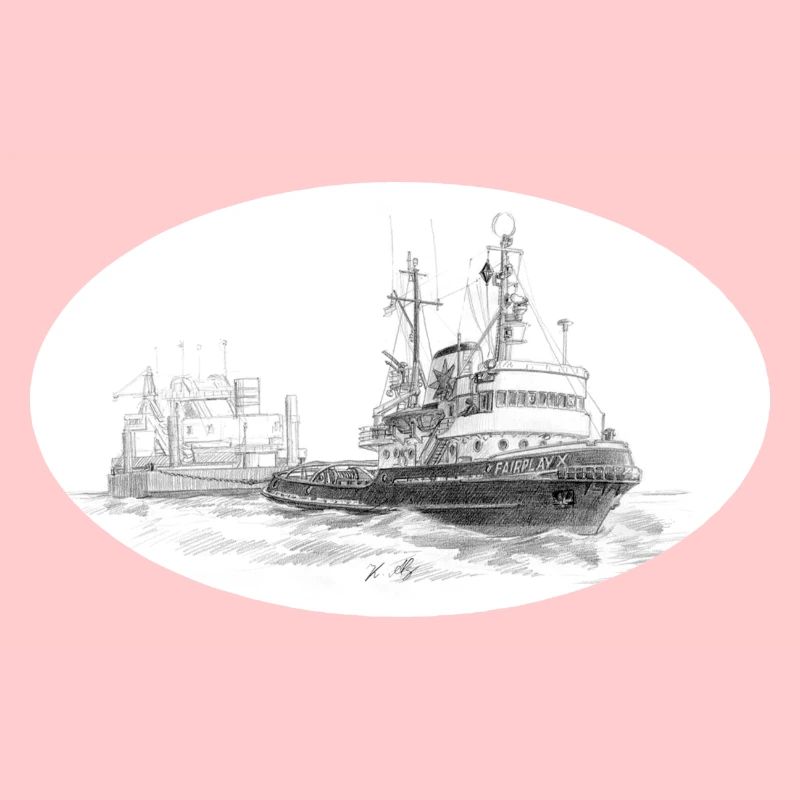 Remorqueur de mer avec remorque