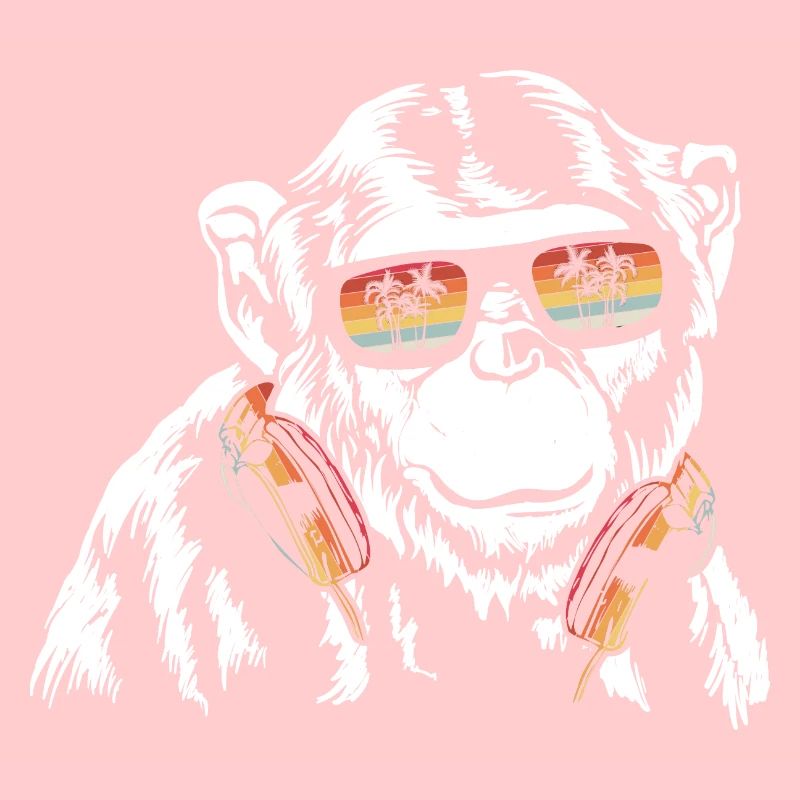 Monkey Cooler Affe DJ Kopfhörer Sonnenbrille Party