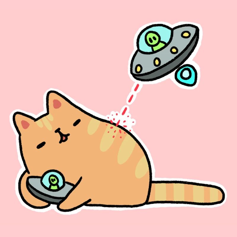 Katze mit UFOs
