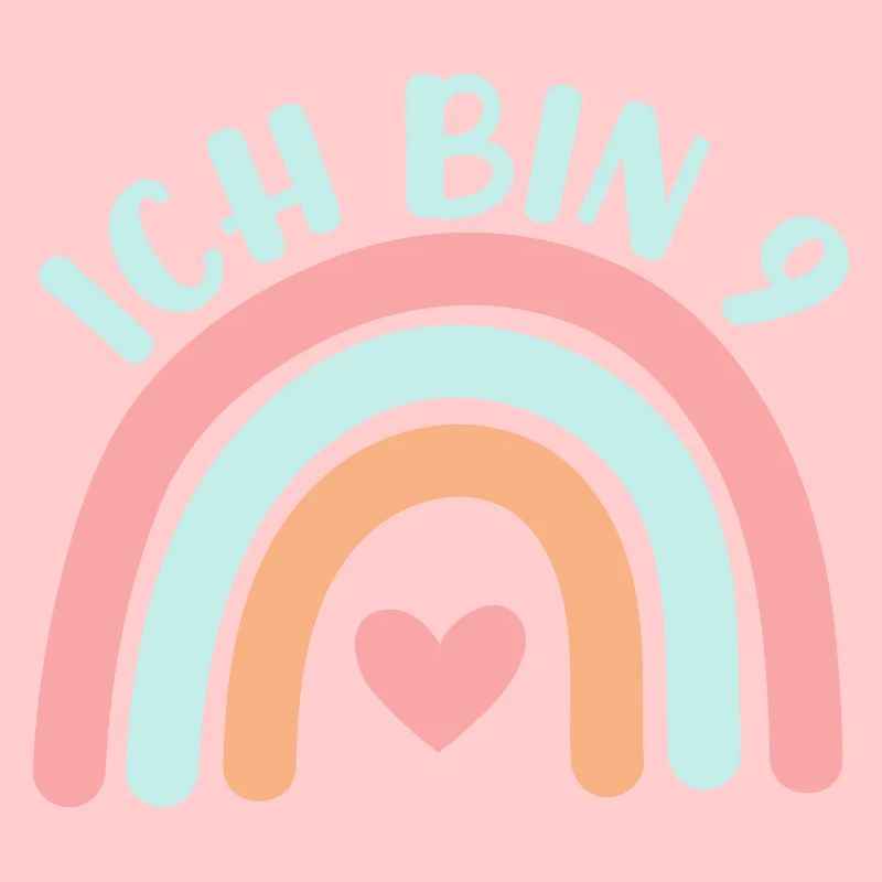 Ich bin 9 niedliche Regenbogen Design Junge Mädche