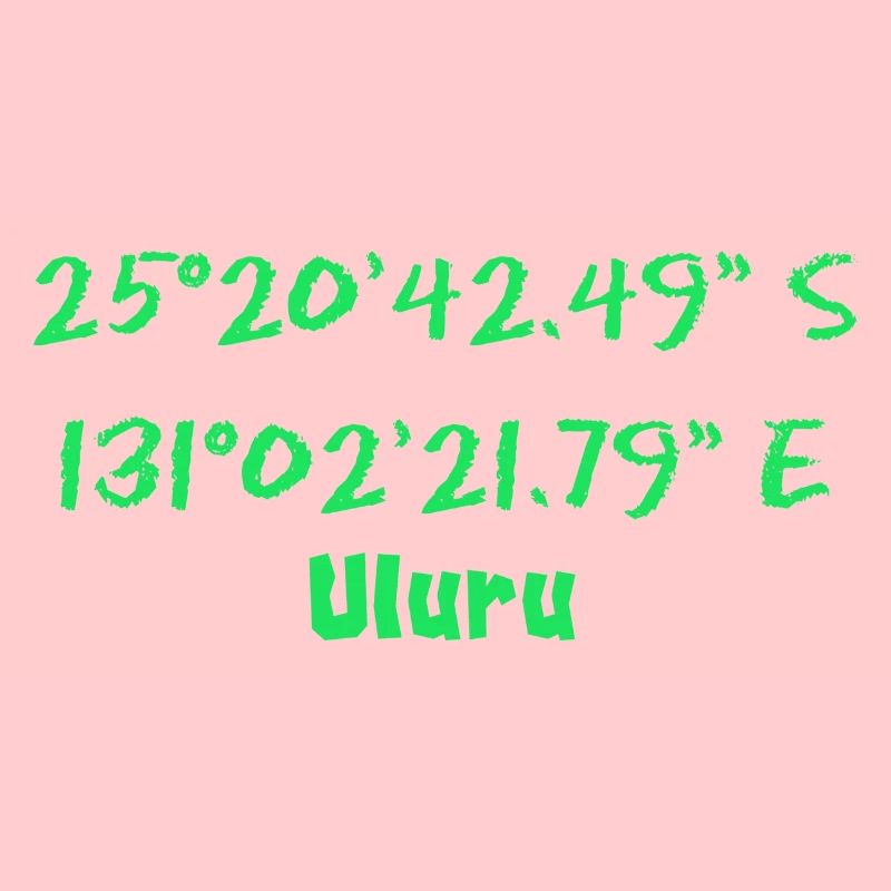 Coordonnées GPS de Uluru (Vert)