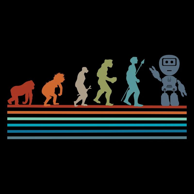 Évolution rétro vintage robot