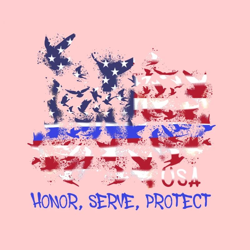 Honor,serve,protect,usa,doves,america,blue line