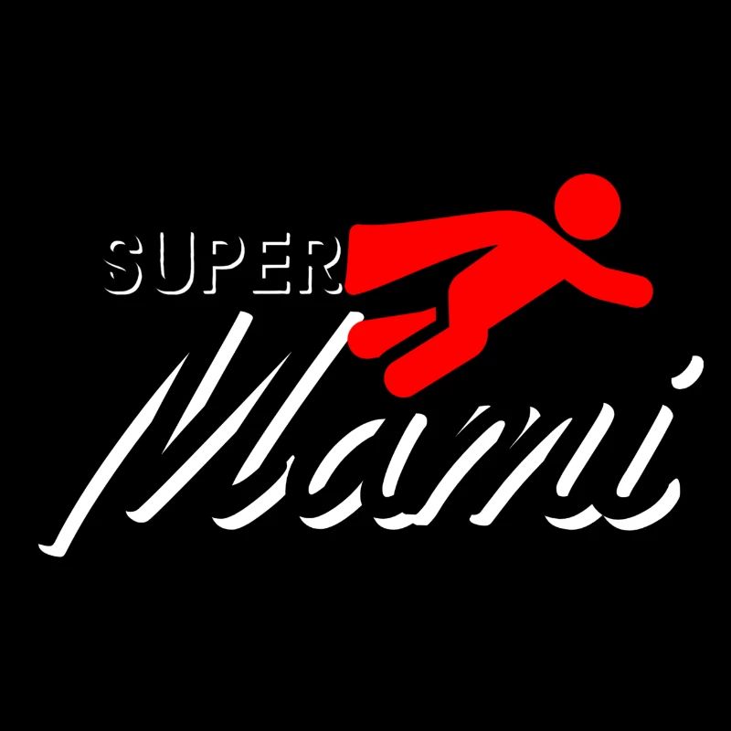 Super Mami Text mit Figur flieger rot Muttertag