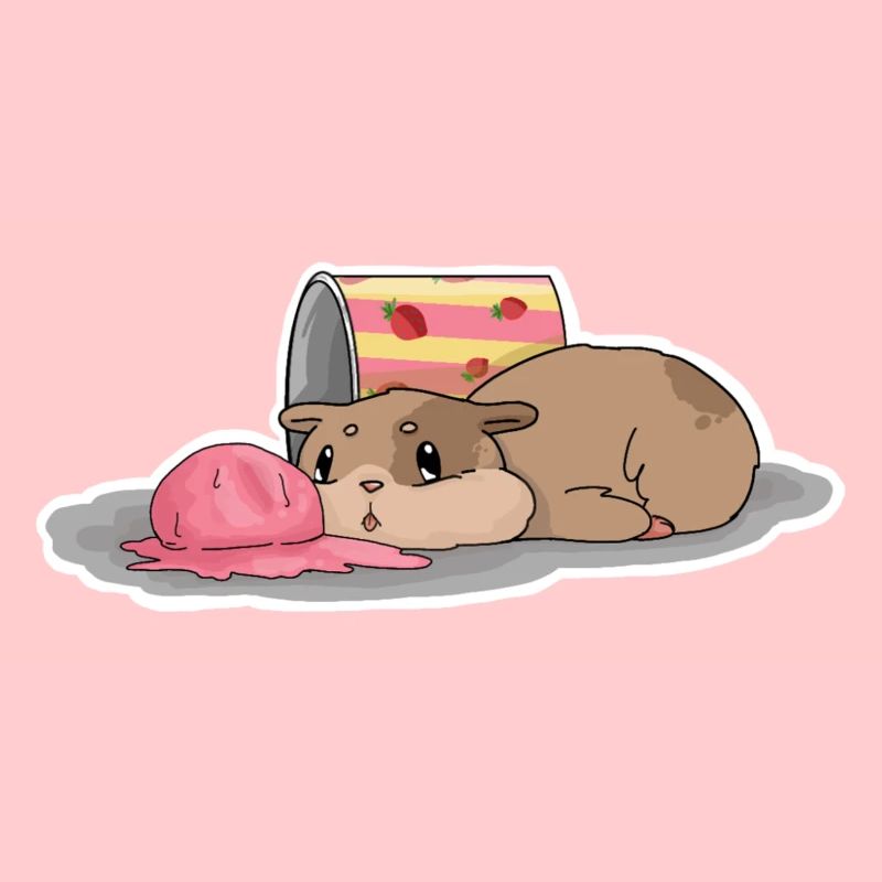Crème glacée hamster à la fraise