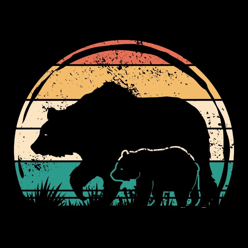 Ours avec enfant - ours père mère avec oursons
