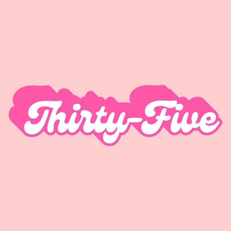 Thirty-Five Birthday - 37th Birthday Retro Pink