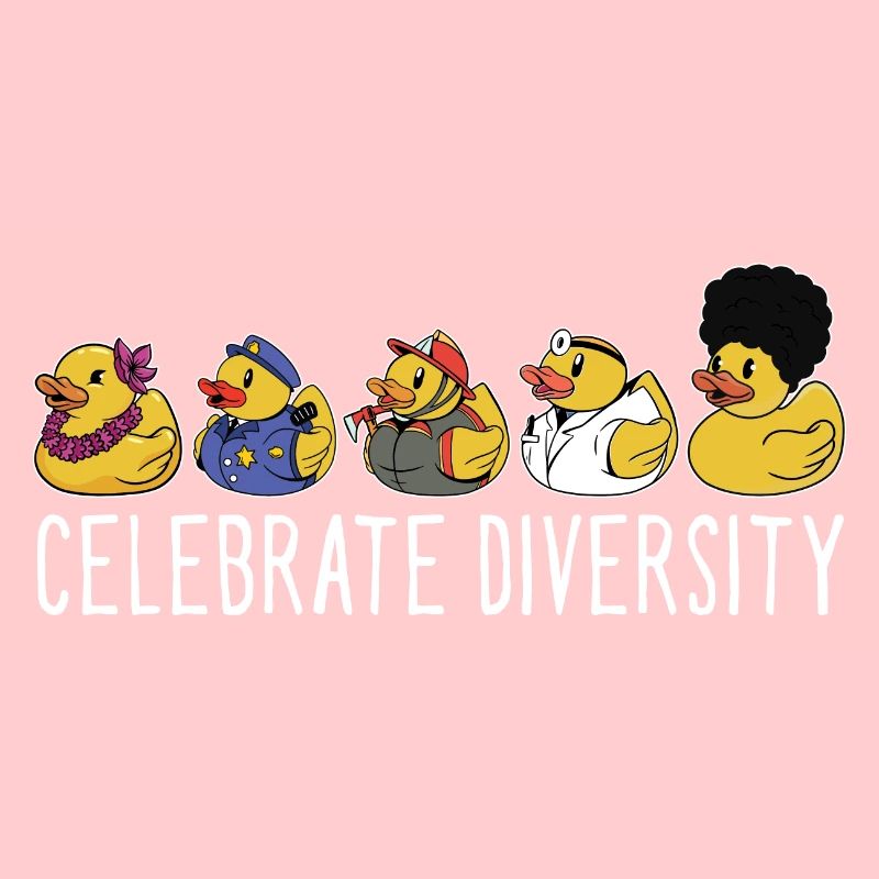 Funny Celebrate Diversity Yellow Bath Duckie Rubbe