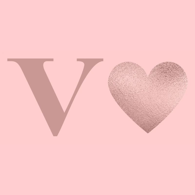 Buchstabe V Herz Roségold