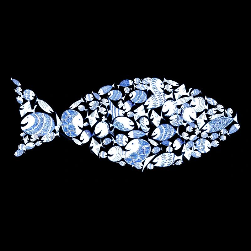 Blue Fish Comic Pêcheur Pêcheur Vacances À La Mer Christian
