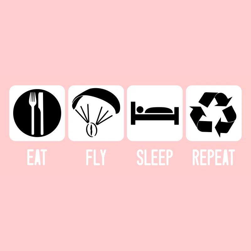 Paramoteur Manger Fly Sleep Répéter Paramoteur Noir