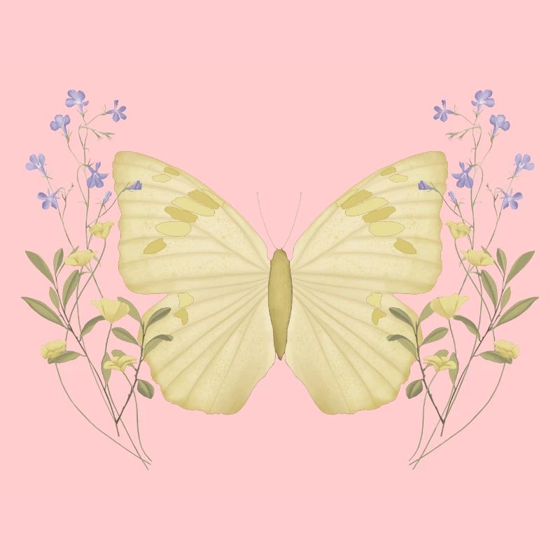 Papillon avec des fleurs