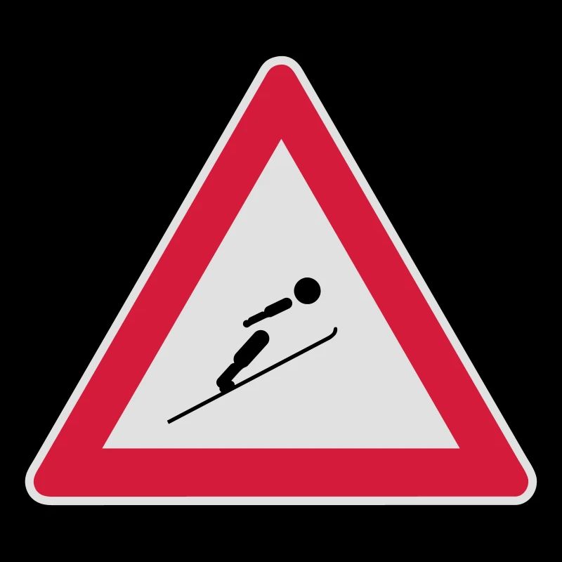 Köpfe einziehen, hier wird mit Ski gesprungen!