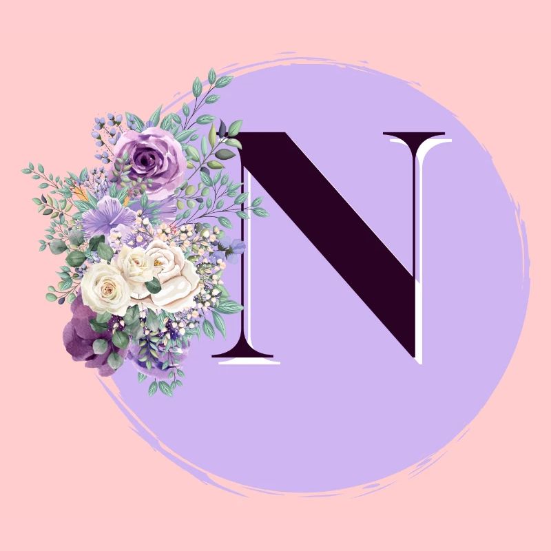 lettre N Couronne de fleurs