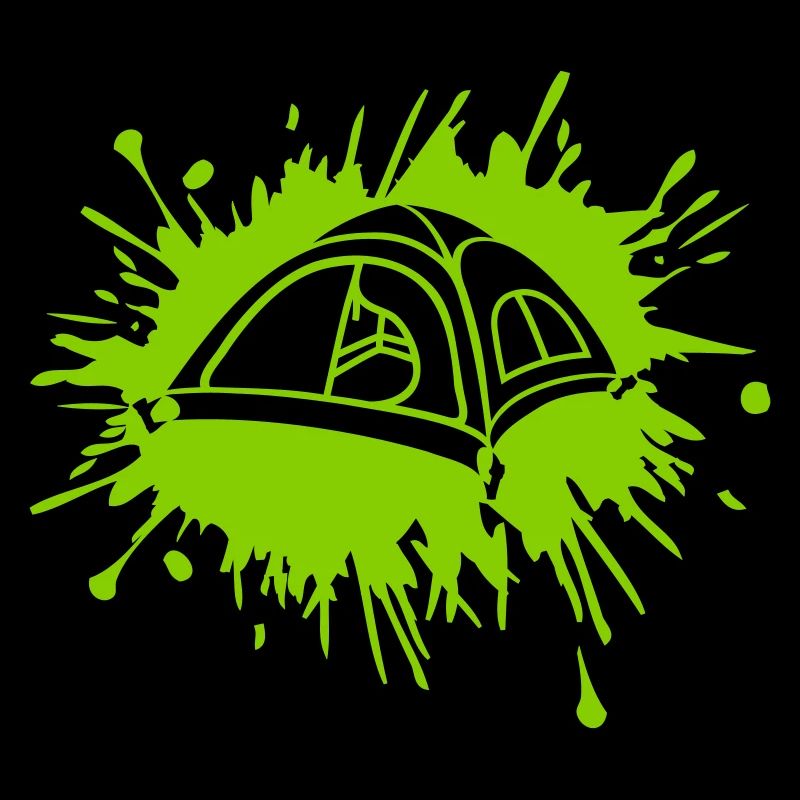 Farbklecks Zelt draußen übernachten