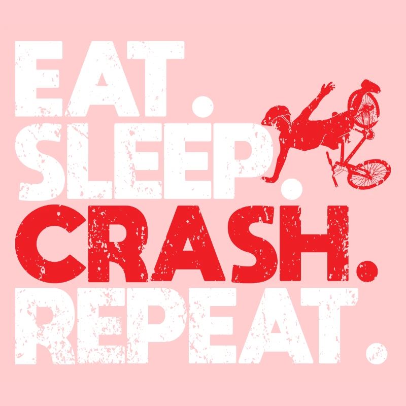 Eat Sleep Crash Repeat Vélo Chute Cyclisme