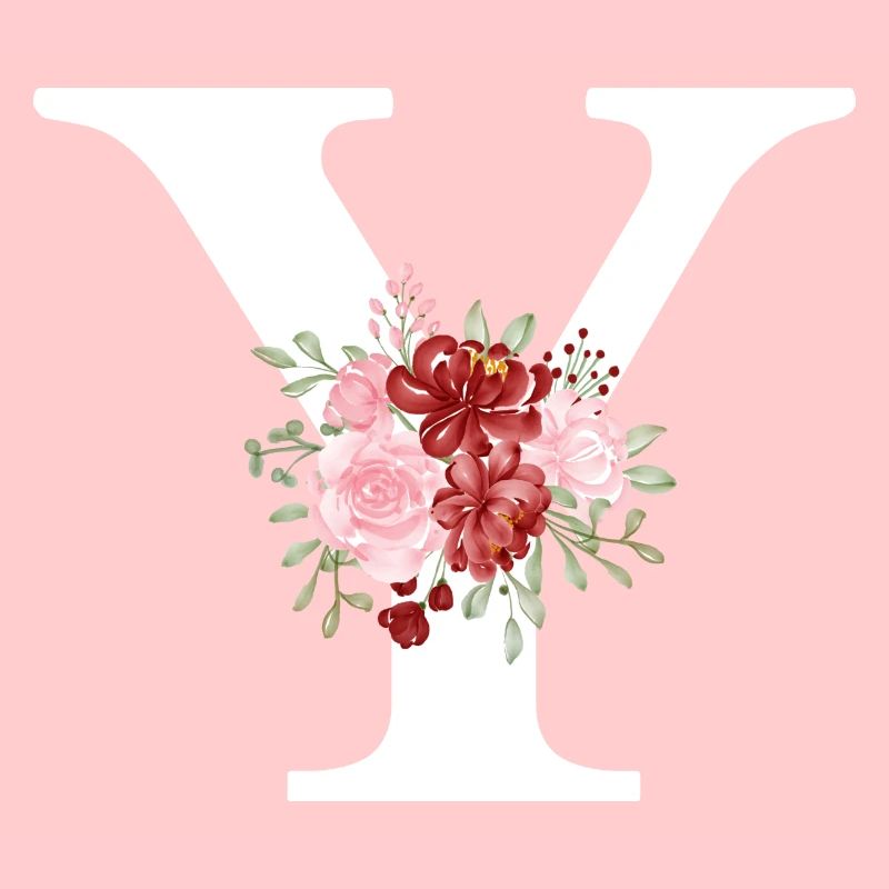Red Floral Y Letter