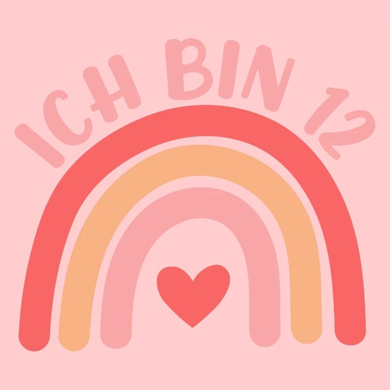 Ich bin 12 niedliche Regenbogen Design Junge Mädch