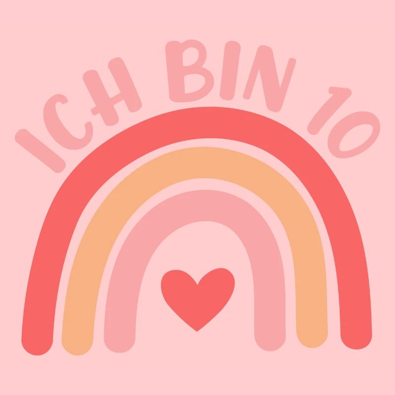 Ich bin 10 niedliche Regenbogen Design Junge Mädch