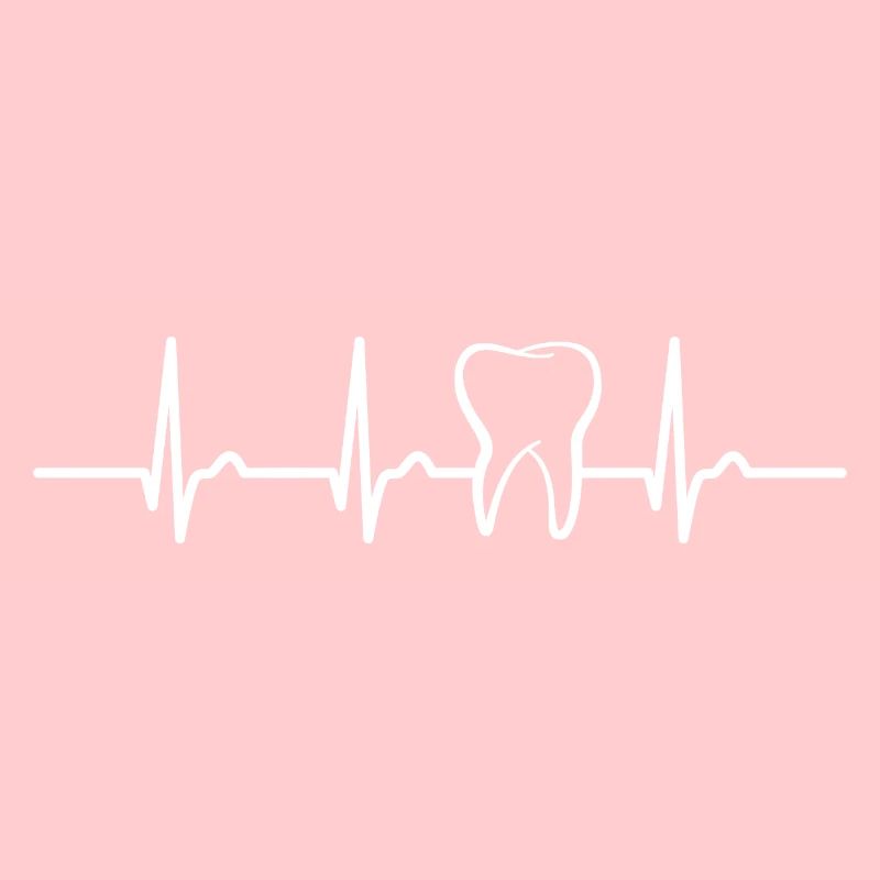 ECG curve - heart curve - pulse - tooth - dentist