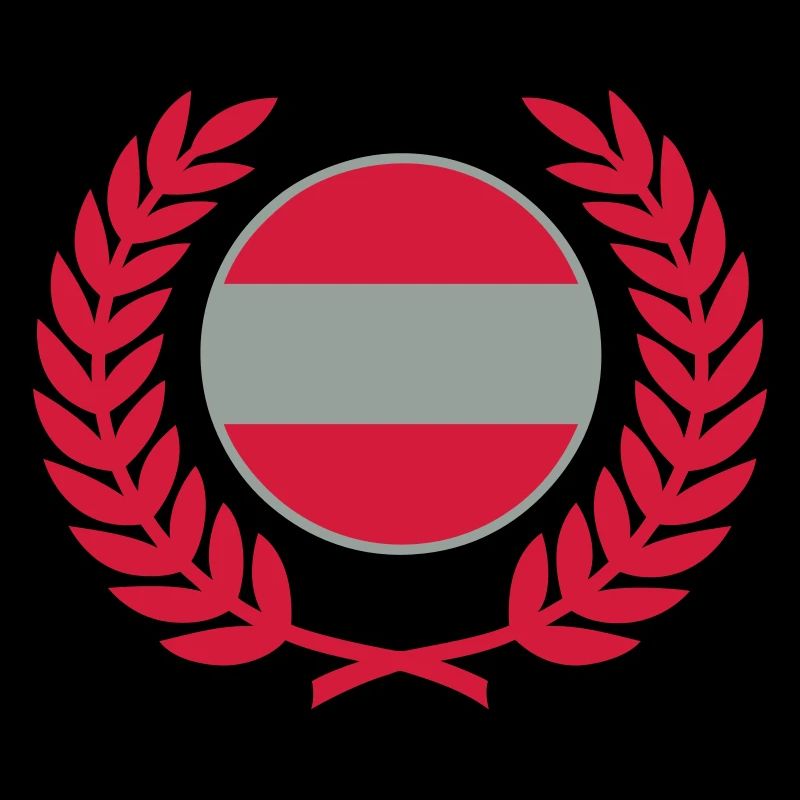 Autriche (drapeau et couronne de laurier)