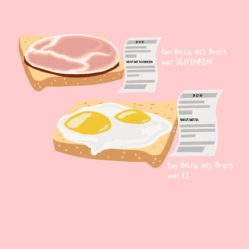 Receipt Parody Receipt of bread with ham egg