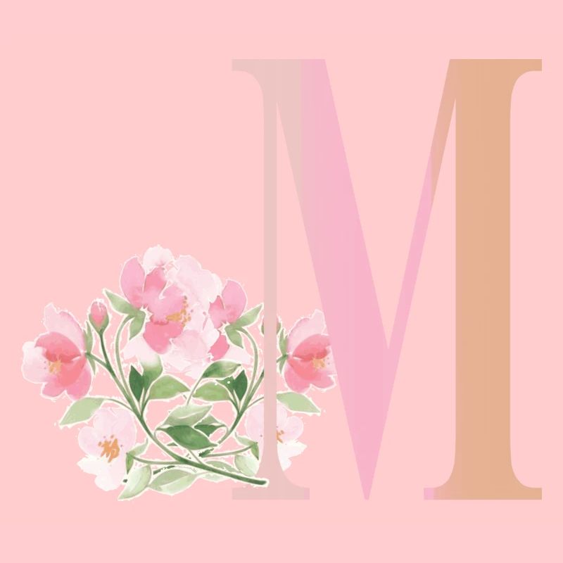 Lettre M avec fleurs