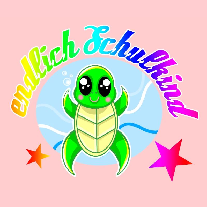 Endlich Schulkind Schildkröte Einschulung
